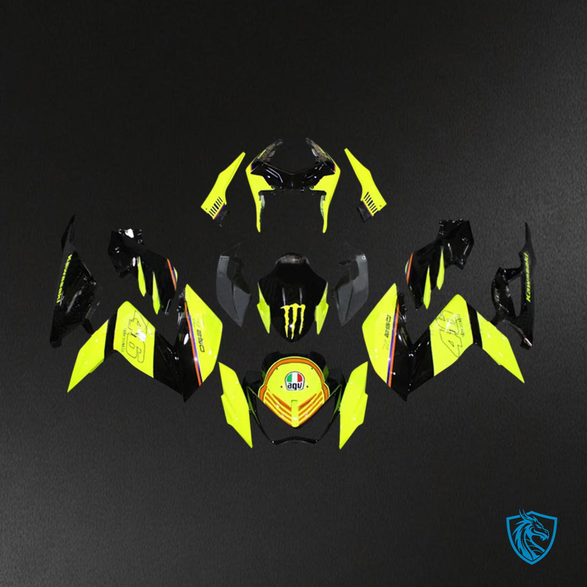 Kawasaki Z250 Z300 (2015-2016) Yellow & Black - Fairing Kit