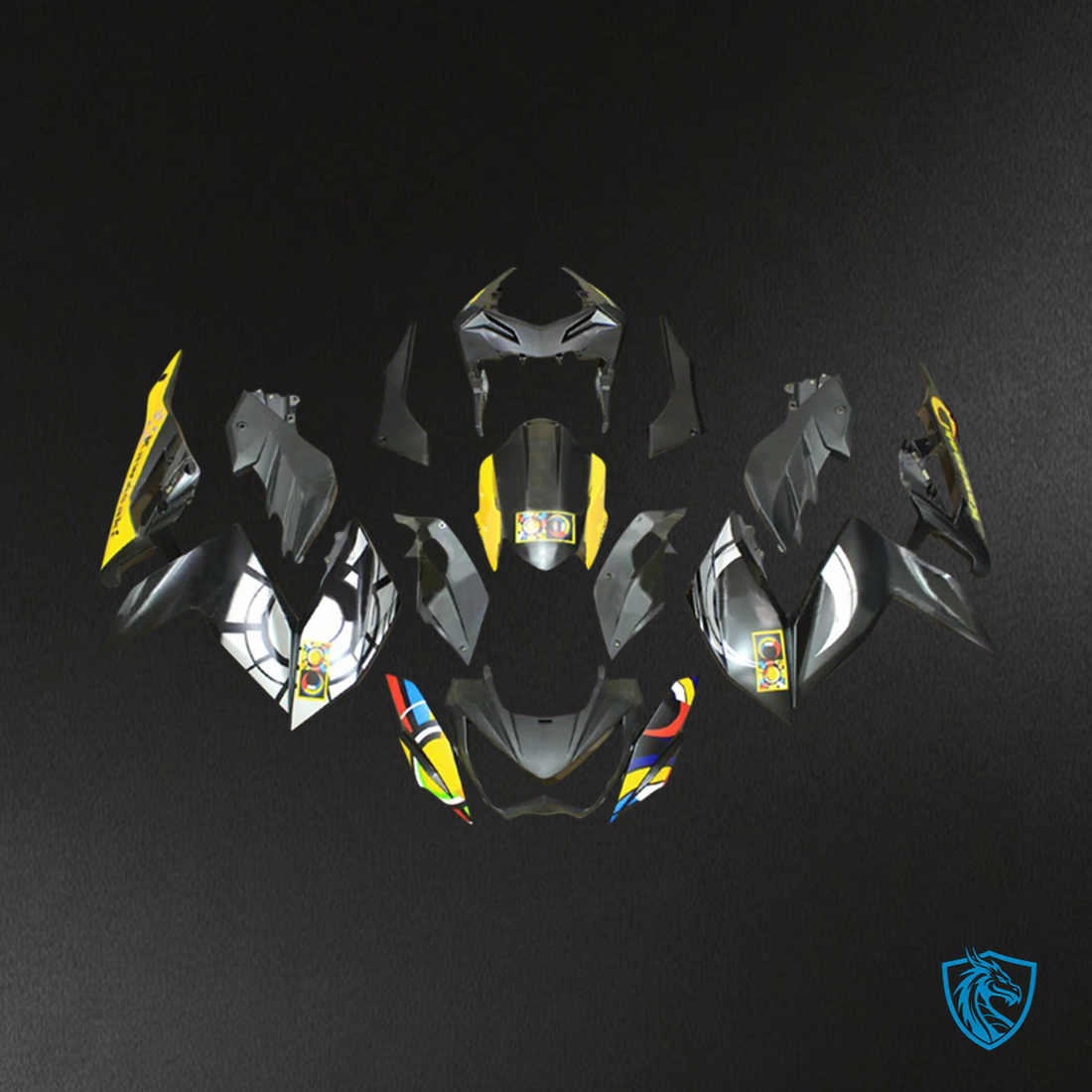 Kawasaki Z250 Z300 (2015-2016) Yellow & Gray - Fairing Kit