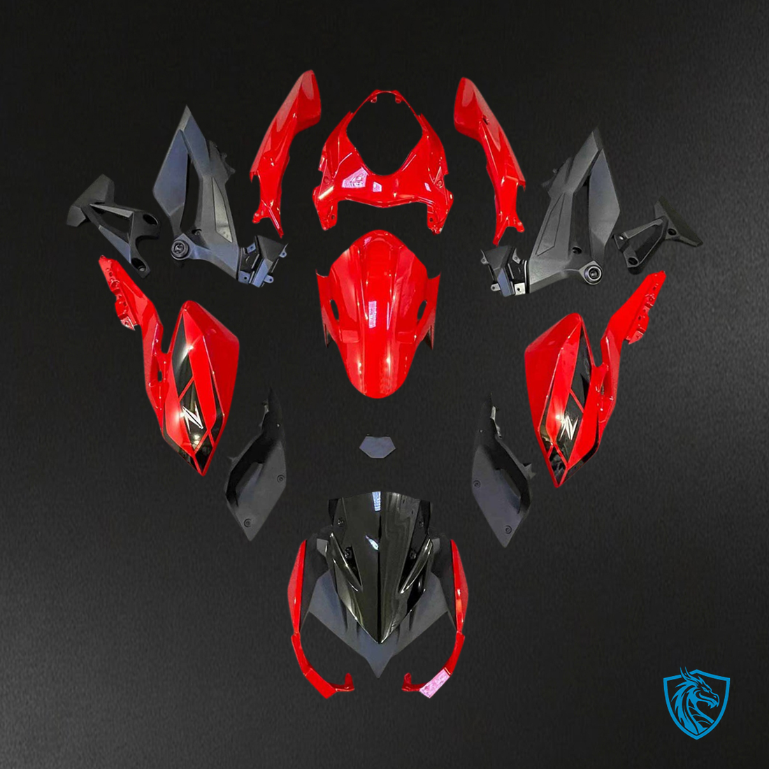 Kawasaki Z400 (2018-2024) Black & Red - Fairing Kit