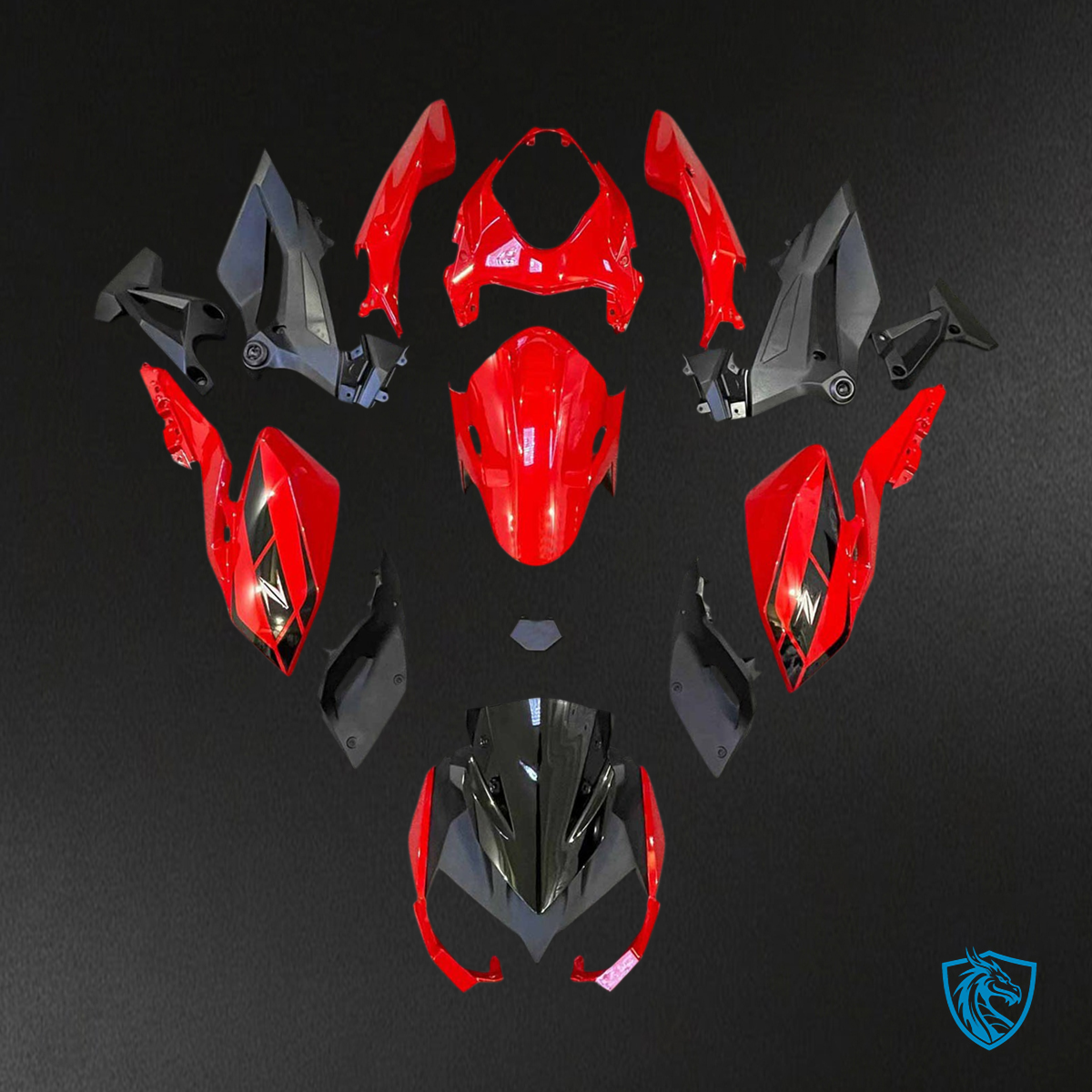 Kawasaki Z400 (2018-2024) Black & Red - Fairing Kit