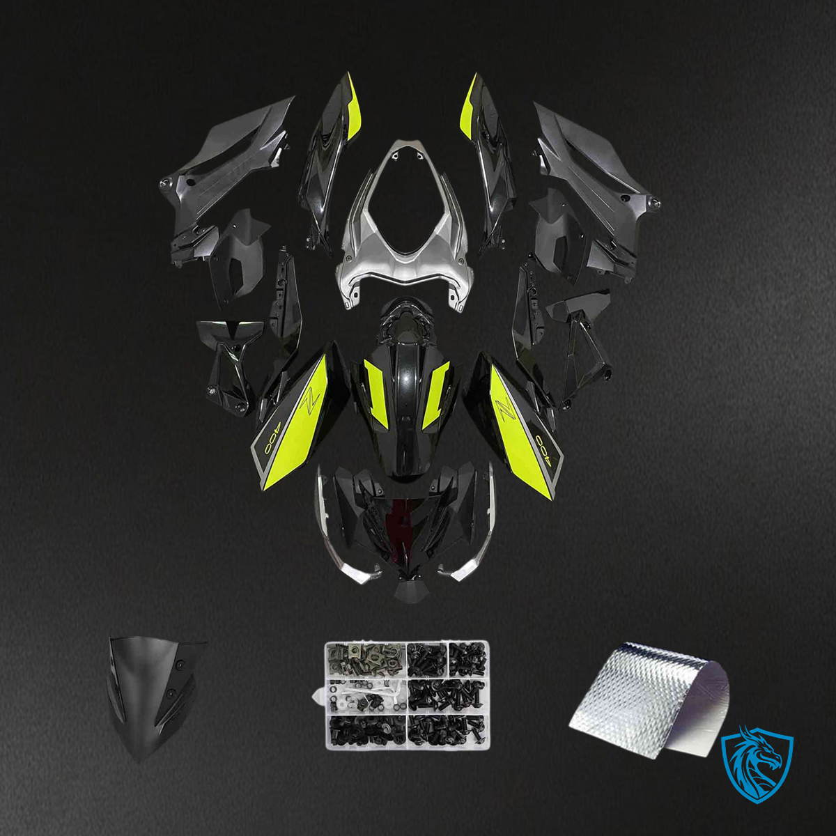 Kawasaki Z400 (2018-2024) Black & Yellow Style3 - Fairing Kit