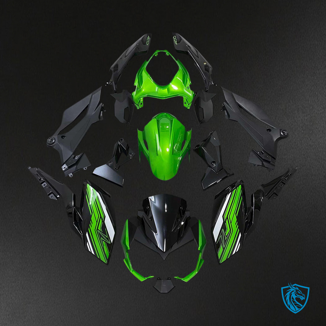 Kawasaki Z400 (2018-2024) Green & Black Style1 - Fairing Kit