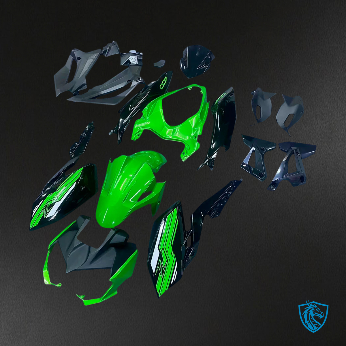 Kawasaki Z400 (2018-2024) Green & Black Style1 - Fairing Kit