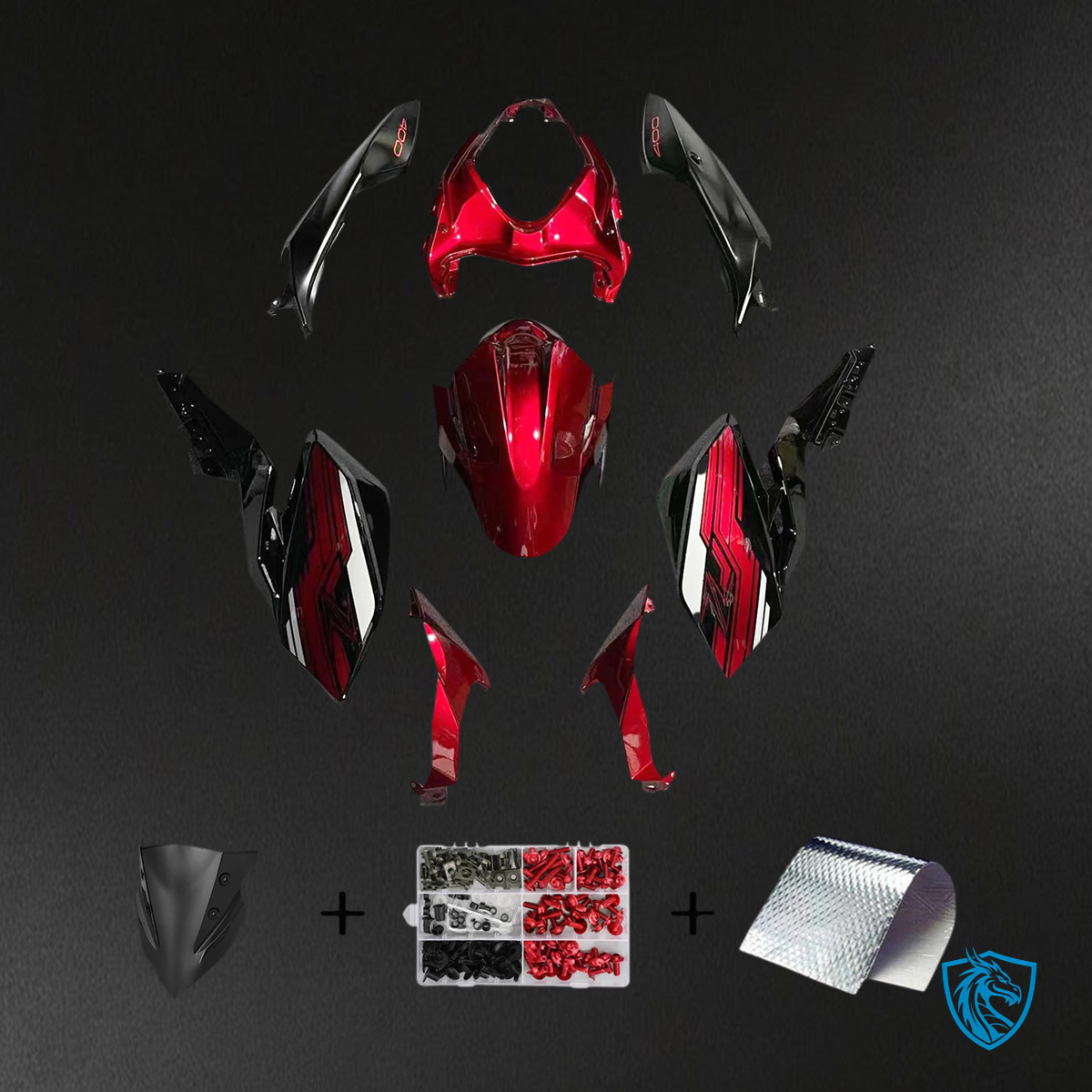 Kawasaki Z400 (2018-2024) Red & Black - Fairing Kit