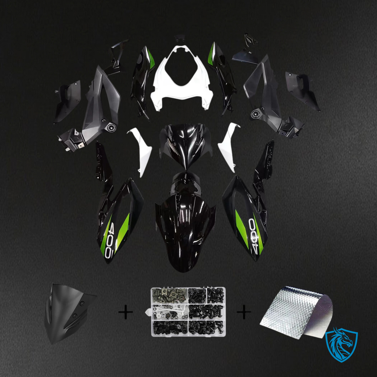 Kawasaki Z400 (2018-2024) Black & White - Fairing Kit