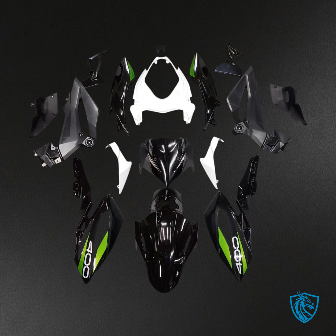 Kawasaki Z400 (2018-2024) Black & White - Fairing Kit