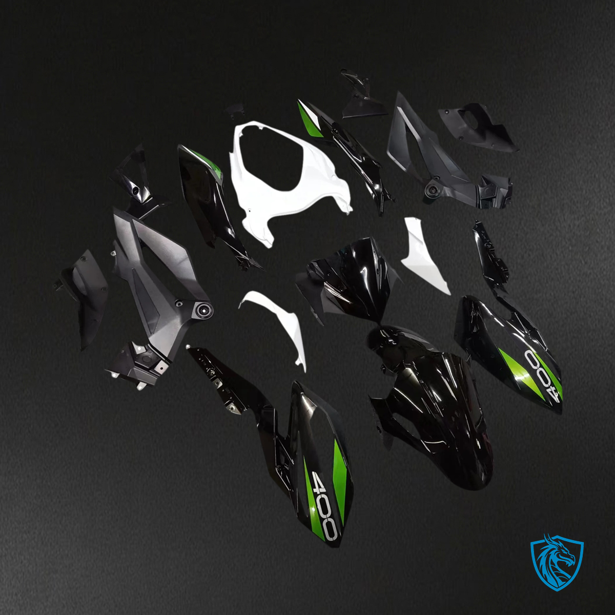 Kawasaki Z400 (2018-2024) Black & White - Fairing Kit