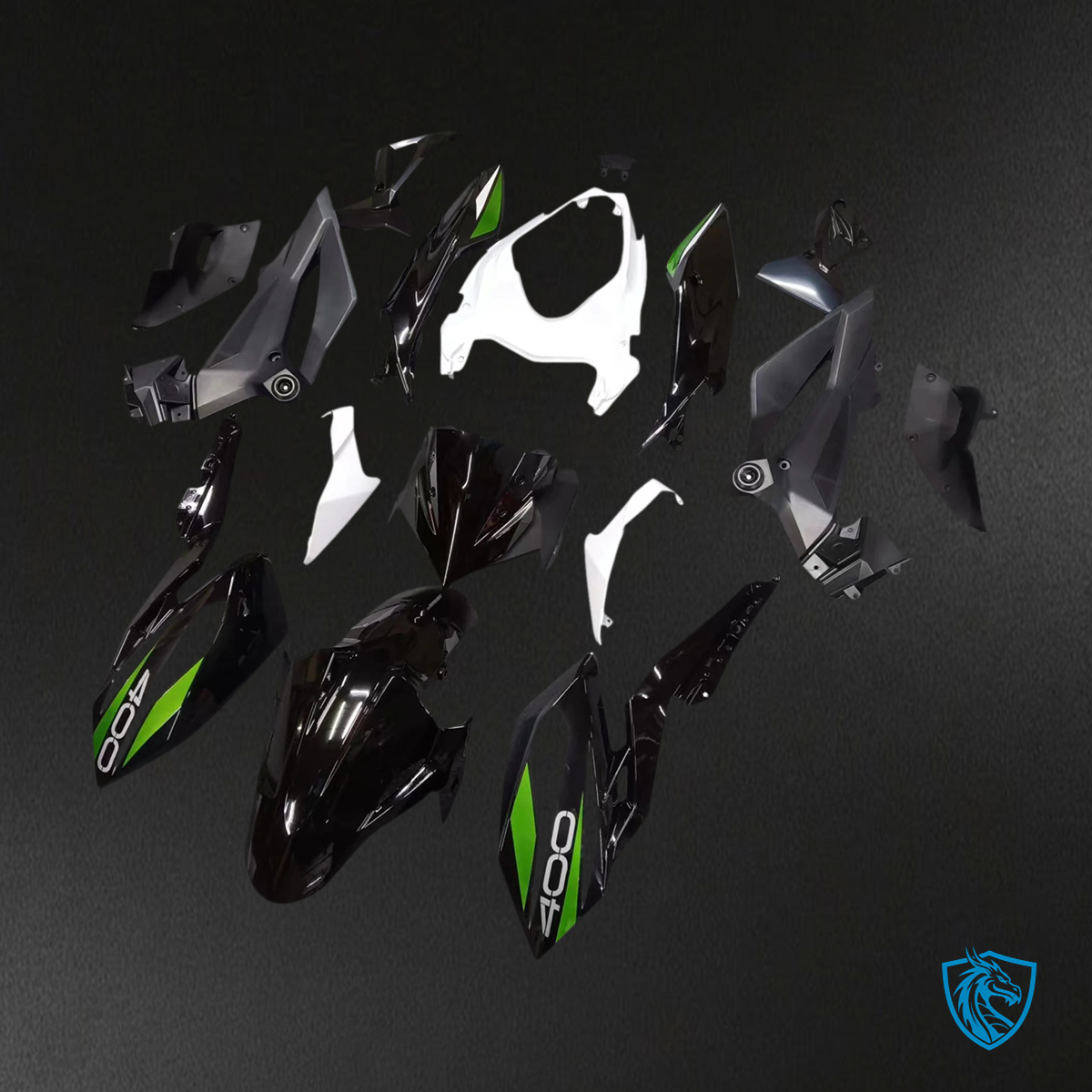 Kawasaki Z400 (2018-2024) Black & White - Fairing Kit