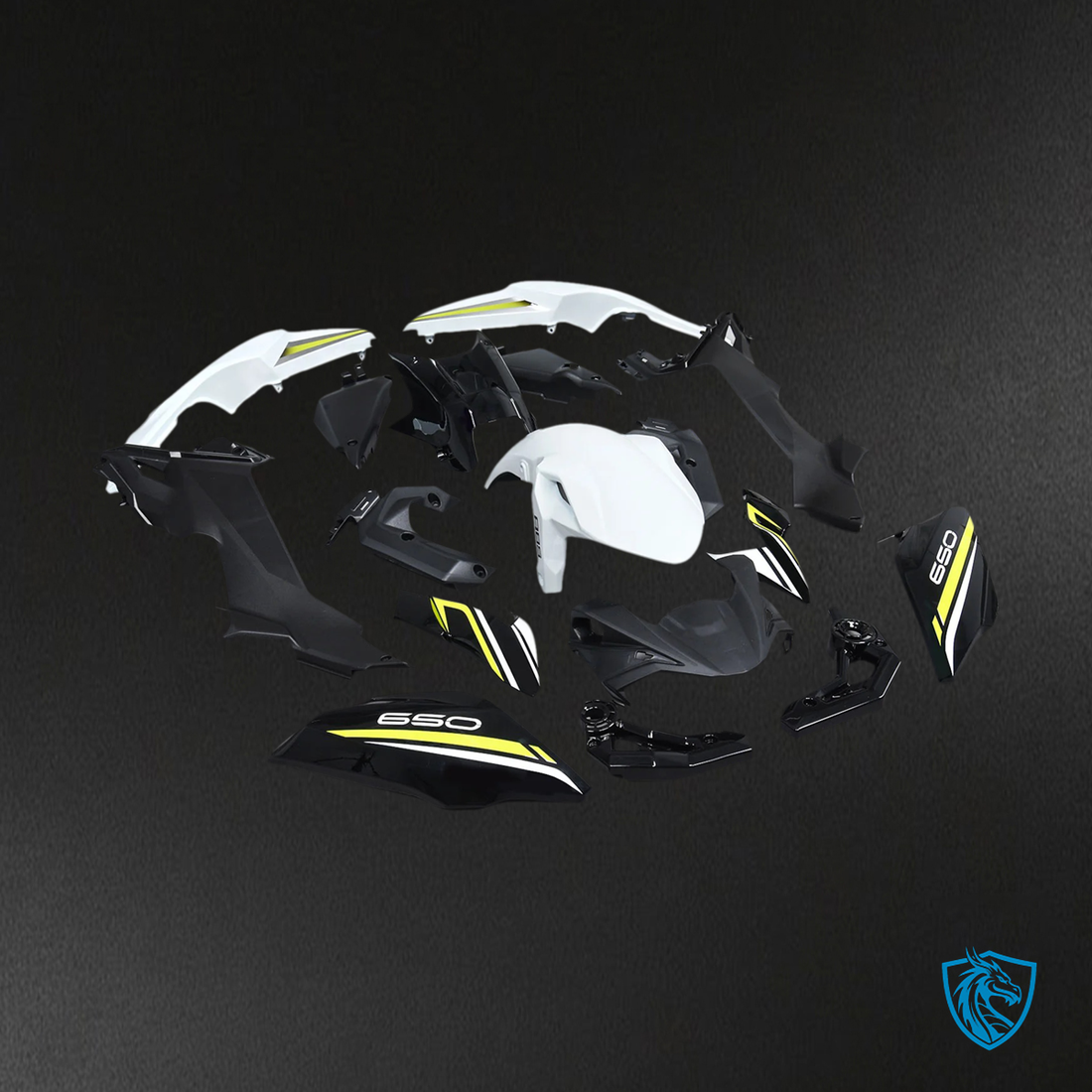 Kawasaki Z650 (2017-2019) Black & White - Fairing Kit