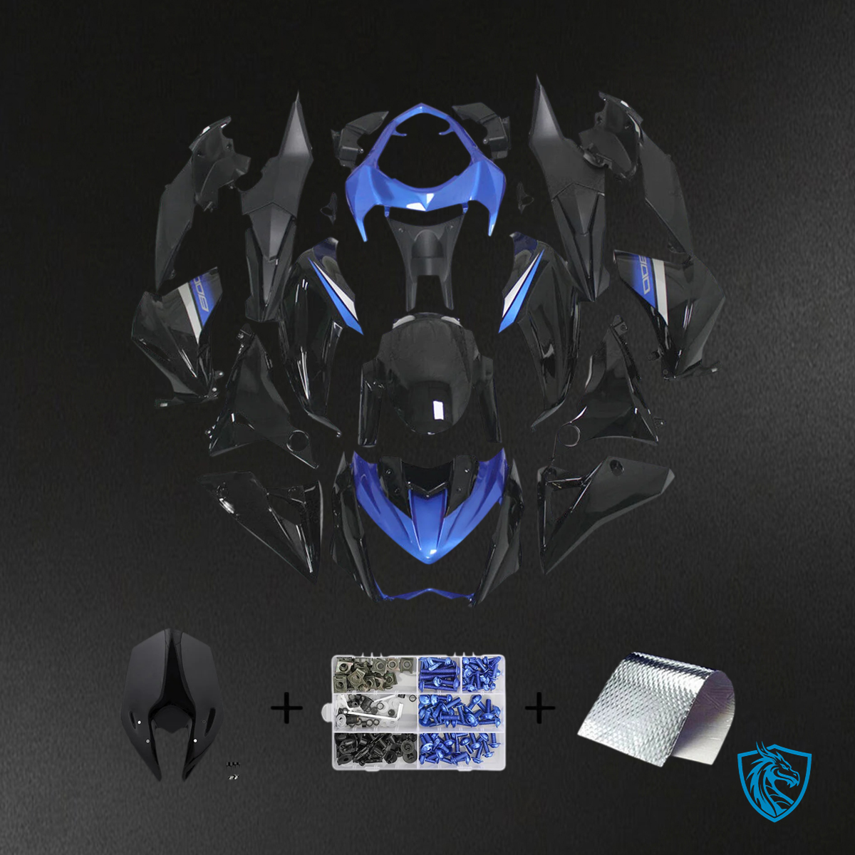 Kawasaki Z800 (2013-2018) Black & Blue - Fairing Kit
