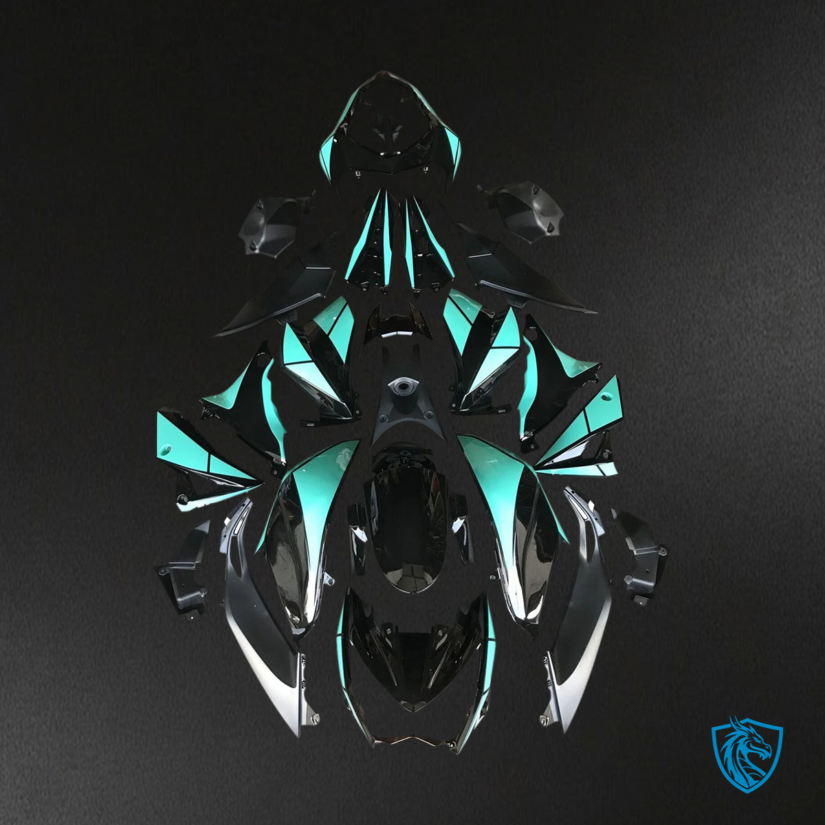 Kawasaki Z800 (2013-2018) Black & Light Blue - Fairing Kit
