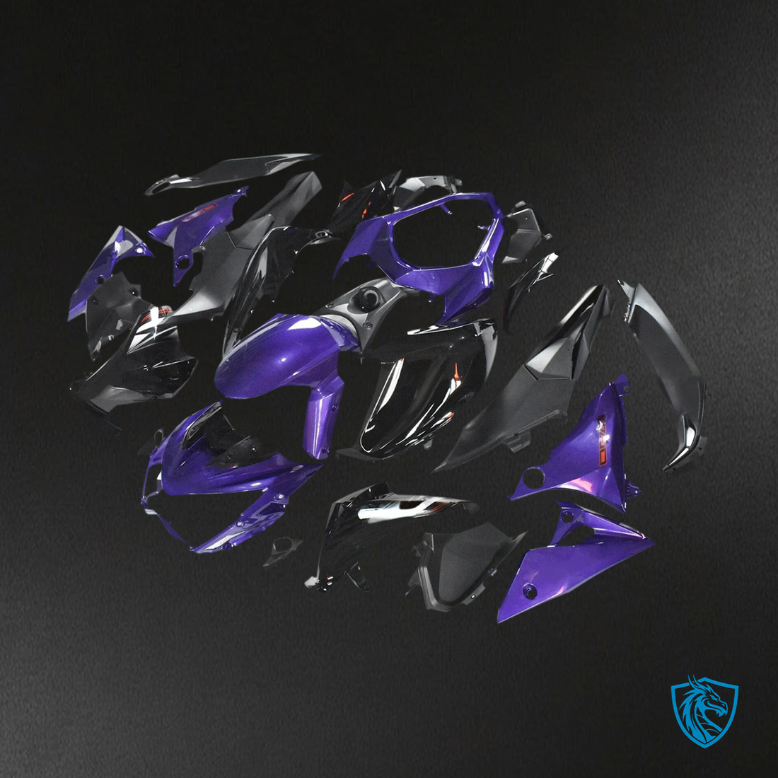 Kawasaki Z800 (2013-2018) Black & Purple - Fairing Kit