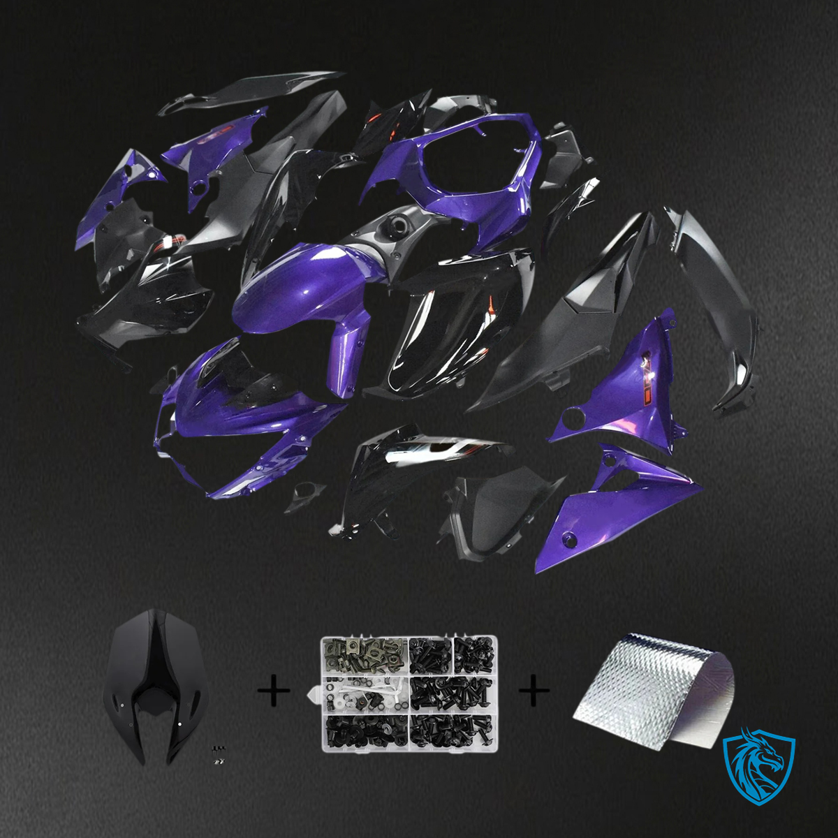 Kawasaki Z800 (2013-2018) Black & Purple - Fairing Kit