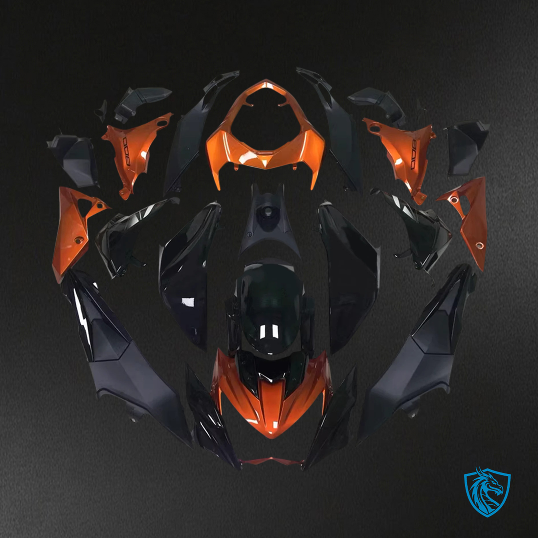 Kawasaki Z800 (2013-2018) Black & Orange - Fairing Kit
