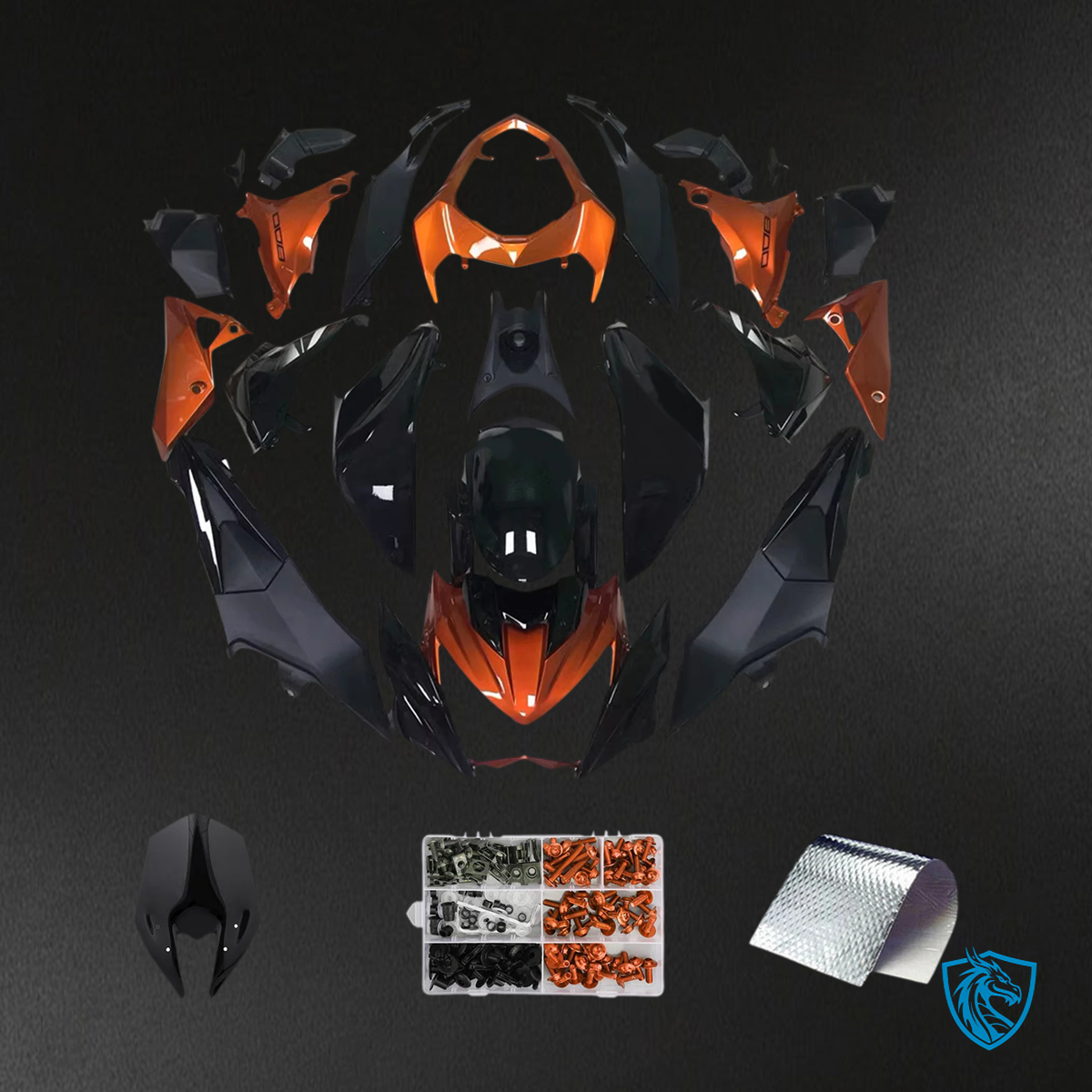 Kawasaki Z800 (2013-2018) Black & Orange - Fairing Kit