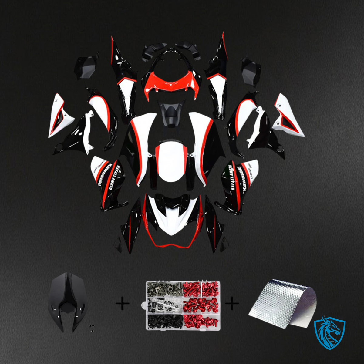 Kawasaki Z800 (2013-2018) Black & Red Stripe - Fairing Kit