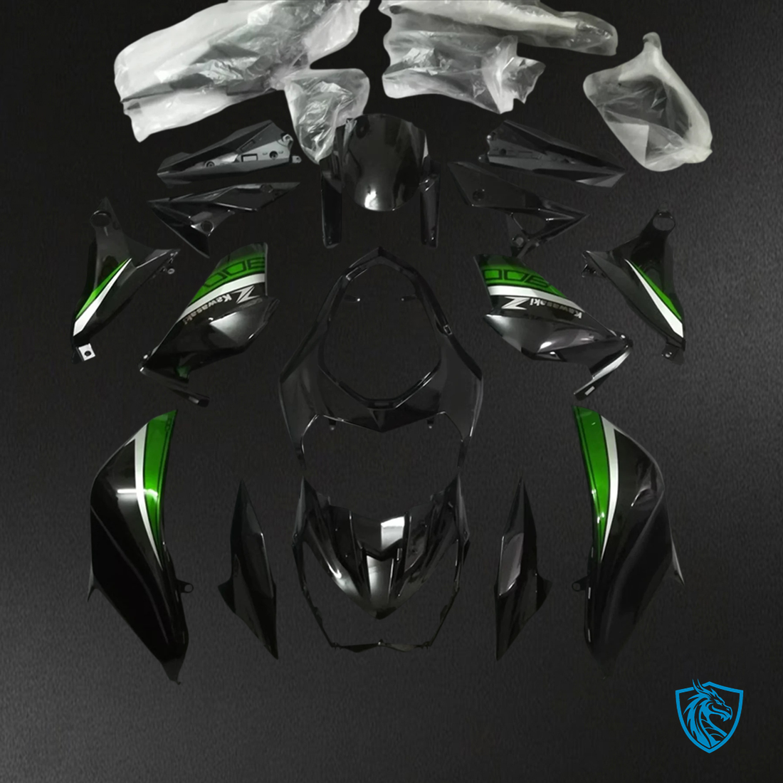 Kawasaki Z800 (2013-2018) Green & Black - Fairing Kit