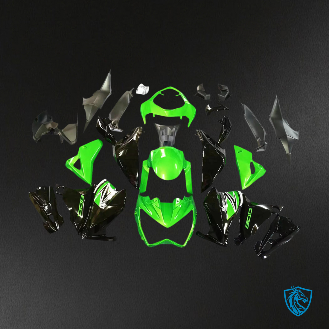 Kawasaki Z800 (2013-2018) Green & Black Style 2 - Fairing Kit