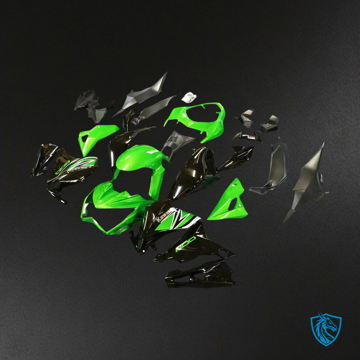 Kawasaki Z800 (2013-2018) Green & Black Style 2 - Fairing Kit