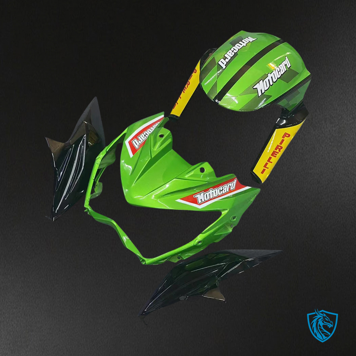 Kawasaki Z800 (2013-2018) Green & Black Style 3 -Fairing Kit