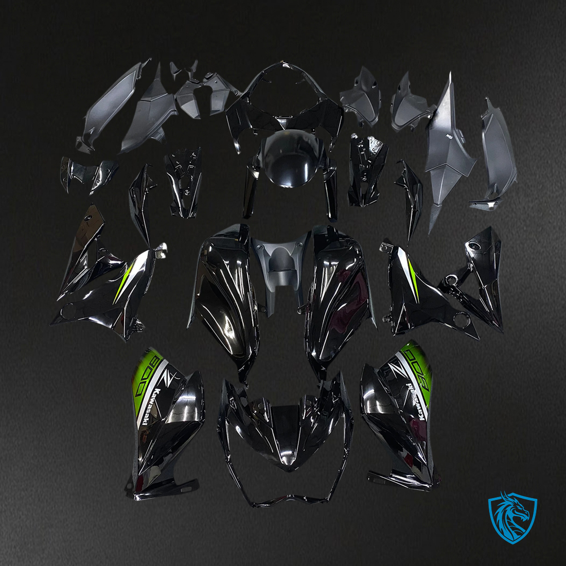 Kawasaki Z800 (2013-2018) Green & Matte Black - Fairing Kit
