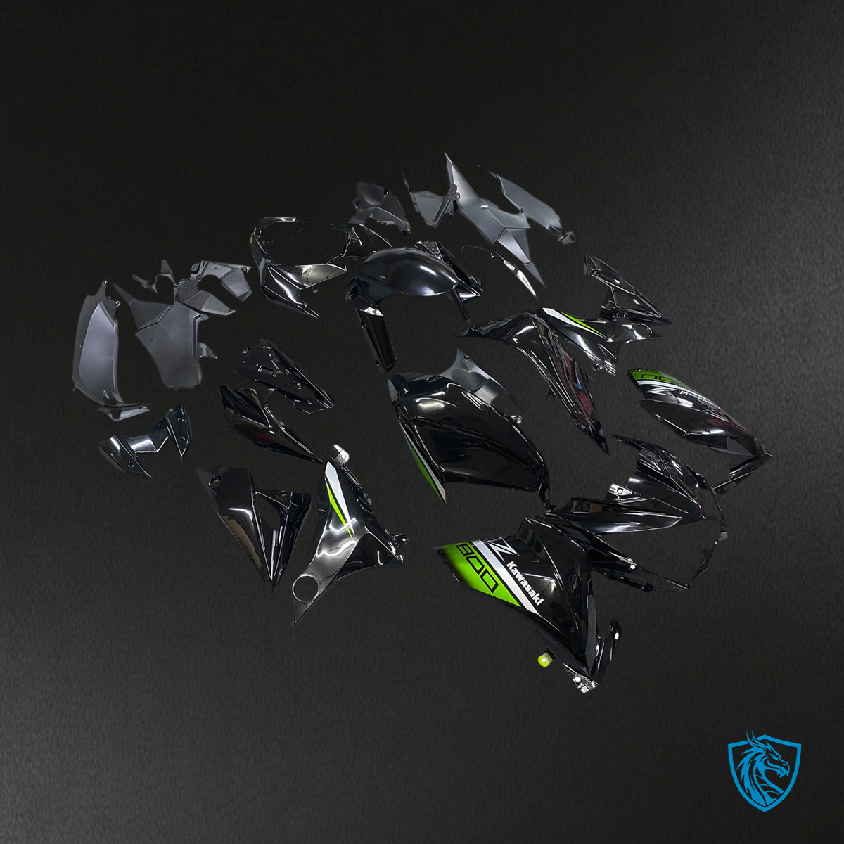 Kawasaki Z800 (2013-2018) Green & Matte Black - Fairing Kit