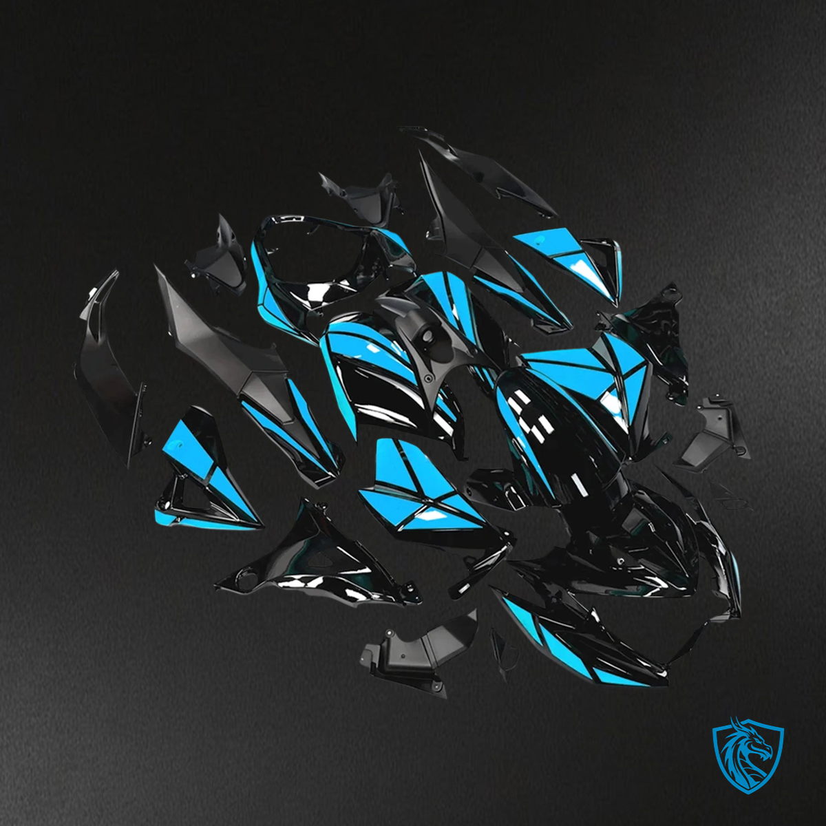 Kawasaki Z800 (2013-2018) Light Blue & Black - Fairing Kit