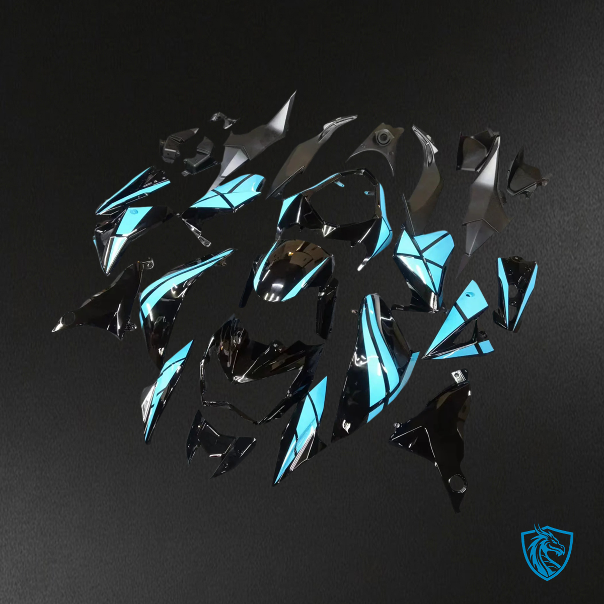Kawasaki Z800 (2013-2018) Light Blue & Black - Fairing Kit