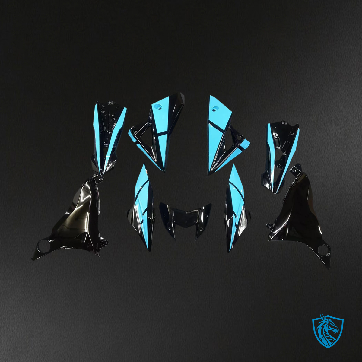 Kawasaki Z800 (2013-2018) Light Blue & Black - Fairing Kit