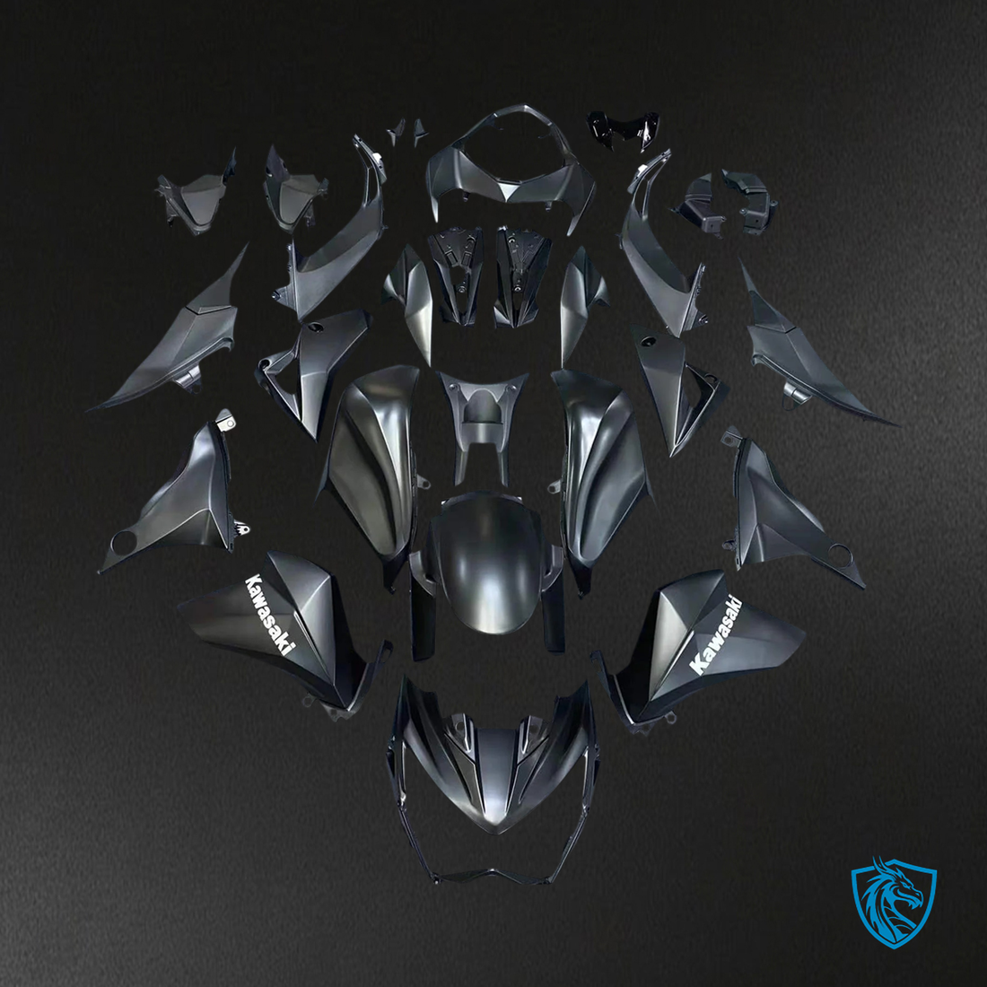 Kawasaki Z800 (2013-2018) Matte Black Style 2 - Fairing Kit