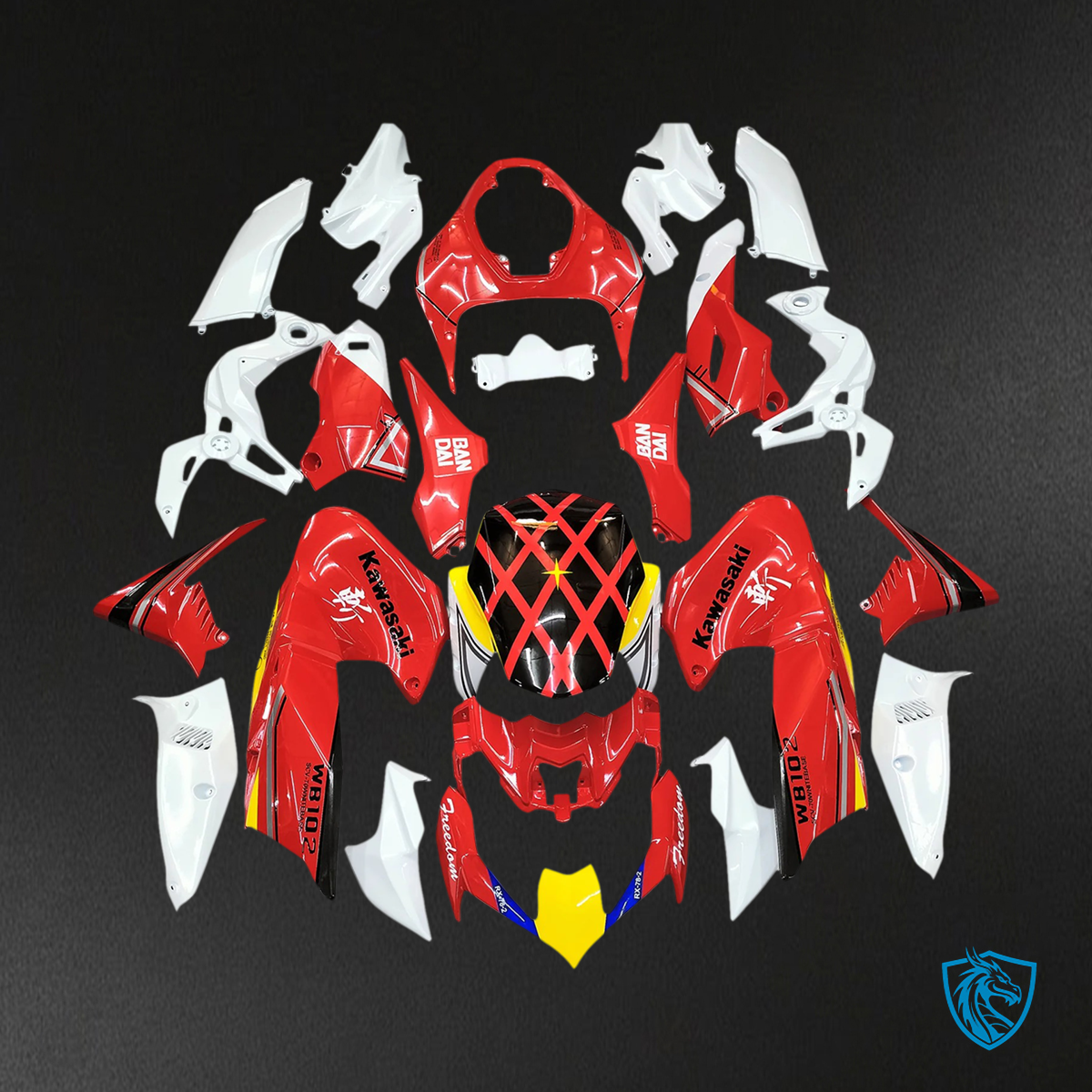 Kawasaki Z900 (2020-2024) Red & White - Fairing Kit