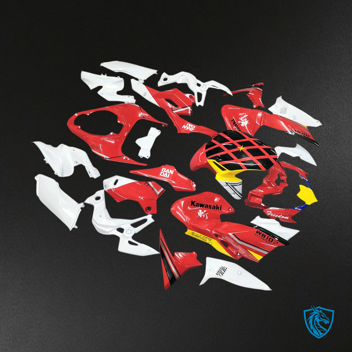 Kawasaki Z900 (2020-2024) Red & White - Fairing Kit