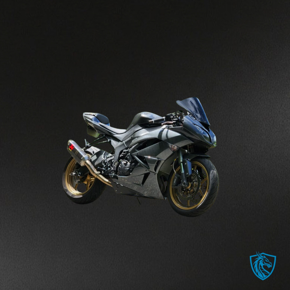 Kawasaki ZX-10R (2008-2010) Gloss Black Carbon Fiber Style - Custom ABS Fairing Kit
