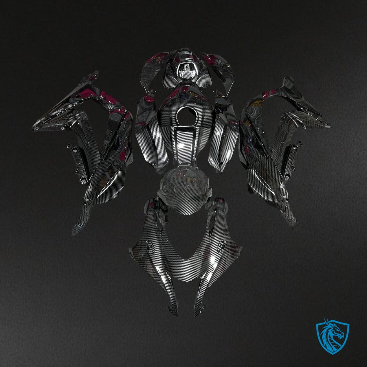 Kawasaki ZX-10R (2016-2020) Gloss Black Carbon Fiber Fairing Kit - Aftermarket ABS Bodywork