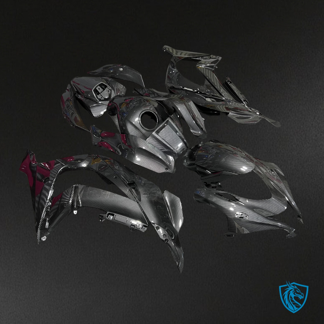 Kawasaki ZX-10R (2016-2020) Gloss Black Carbon Fiber Fairing Kit - Aftermarket ABS Bodywork
