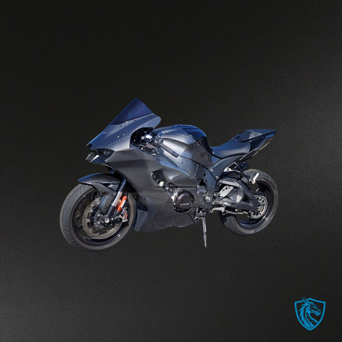 Kawasaki ZX-10R (2021-2025) Gloss Black Carbon Fiber Style Fairing Kit - Aftermarket Bodywork