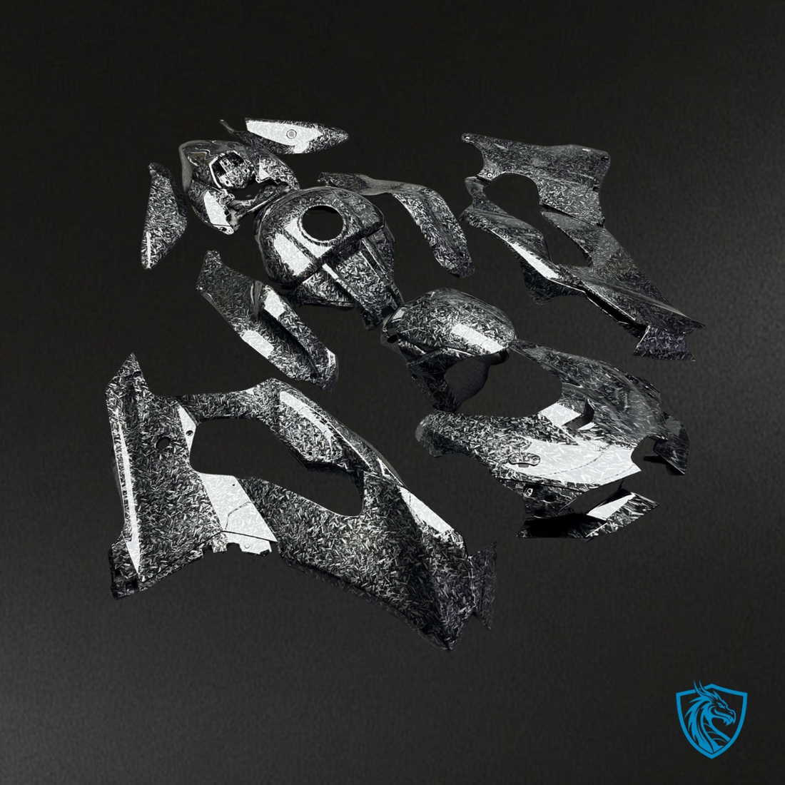 Kawasaki ZX-10R (2021-2025) Gloss Black Carbon Fiber Style - MERGEment Fairings Kit