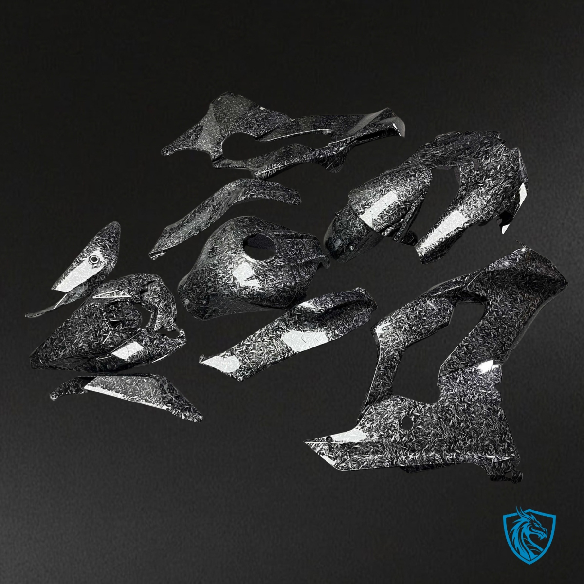 Kawasaki ZX-10R (2021-2025) Gloss Black Carbon Fiber Style - MERGEment Fairings Kit
