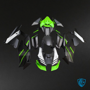 Kawasaki ZX-10R (2021-2025) Matte Black, Green & White - MERGEment Motorcycle Fairings Kit