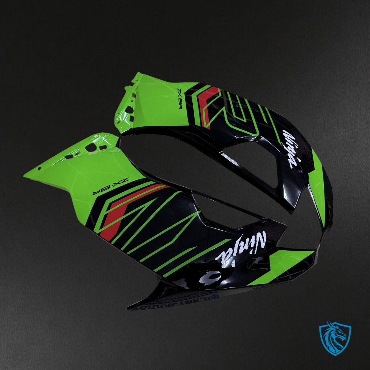 Kawasaki ZX-6RZX636 (2019-2020) Green, Black & Red Logos ABS Bodywork - Fairings Kit