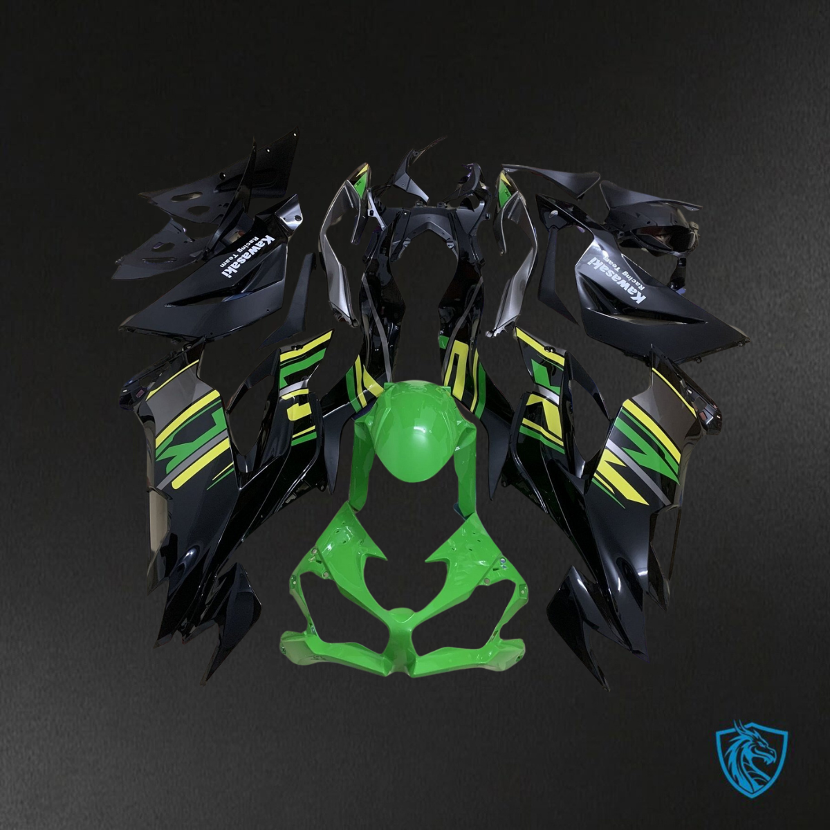 Kawasaki ZX-6R ZX636 (2019-2020) Black & Green - Replacement Motorcycle Fairings Kit