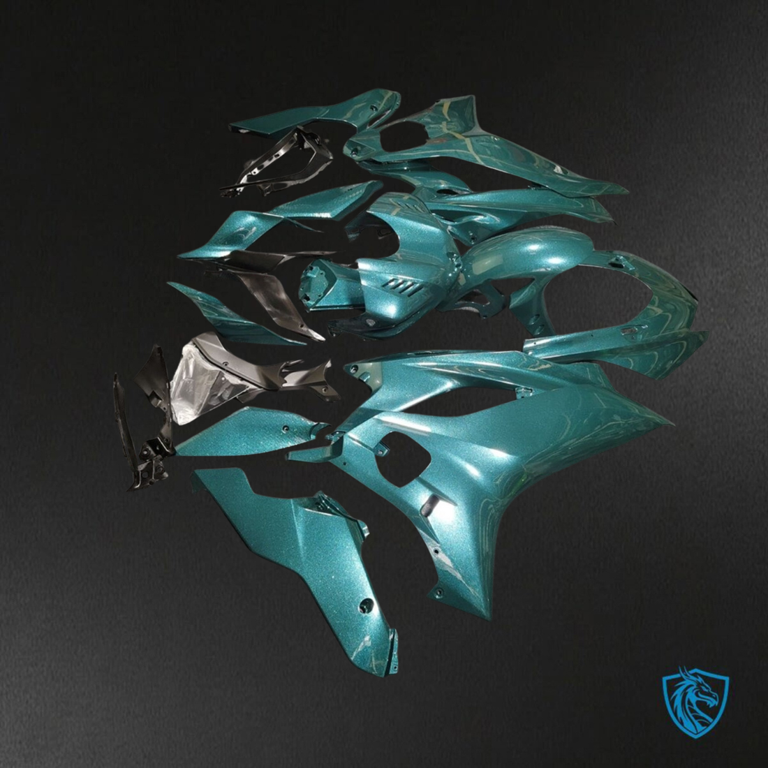 Kawasaki ZX-6R ZX636 (2019-2020) Gloss Metallic Emerald Blue Fairings Kit - Aftermarket ABS Bodywork