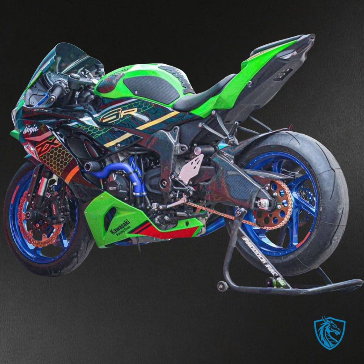 Kawasaki ZX-6R ZX636 (2019-2020) Black & Green Stripe ABS Bodywork - Fairings Kit