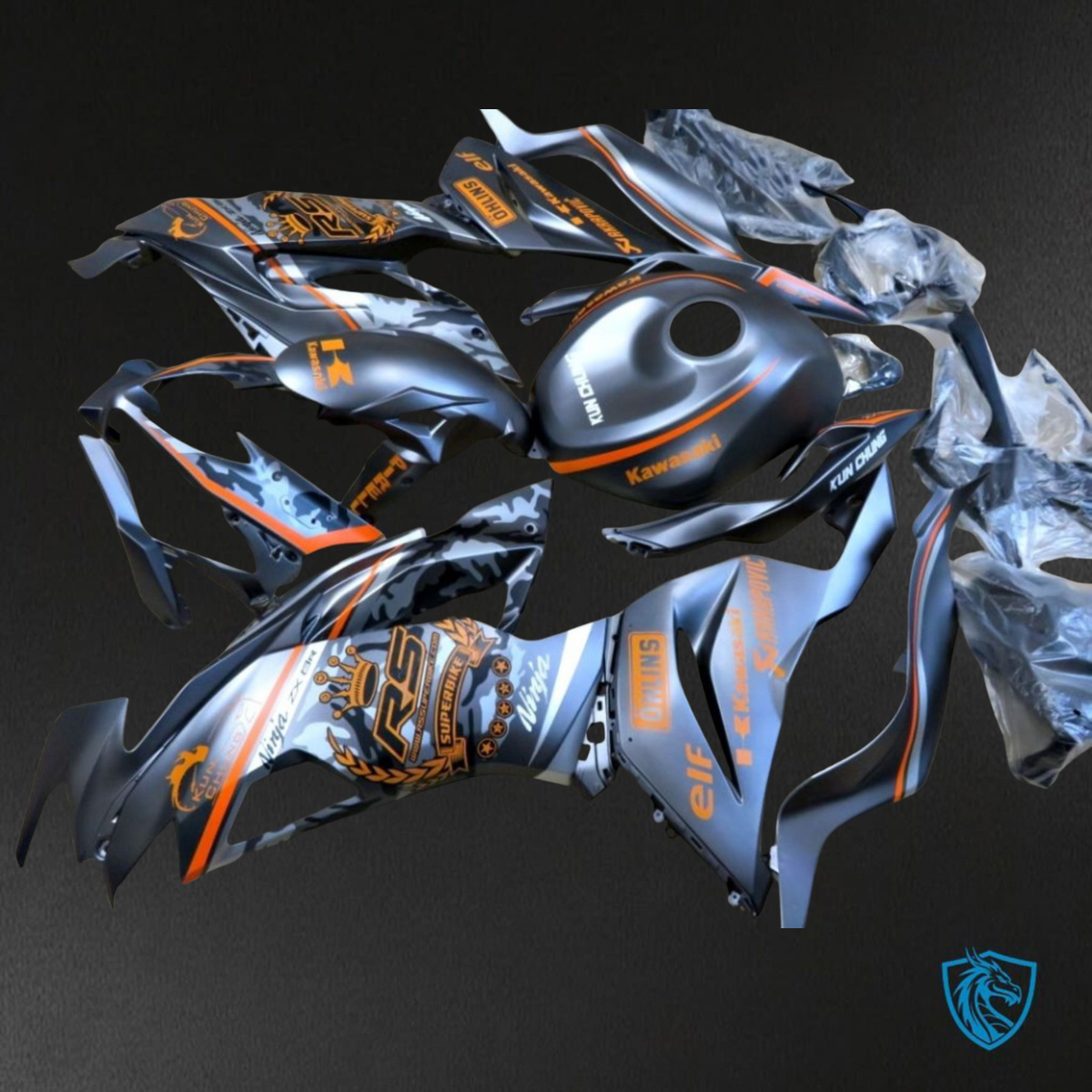 Kawasaki ZX-6R ZX636 (2019–2020) Black & Orange ABS Bodywork - Fairings Kit