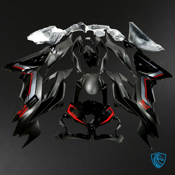 Kawasaki ZX-6R ZX636 (2019-2020) Matte Black & Red Fairings Kit - Aftermarket ABS Bodywork