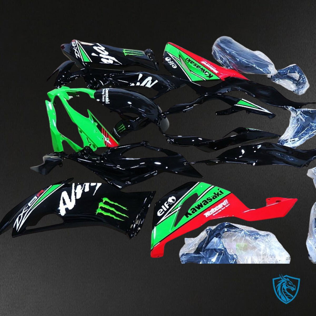 Kawasaki ZX-6R ZX636 (2019–2020) Black & Green ABS Bodywork - Fairings Kit