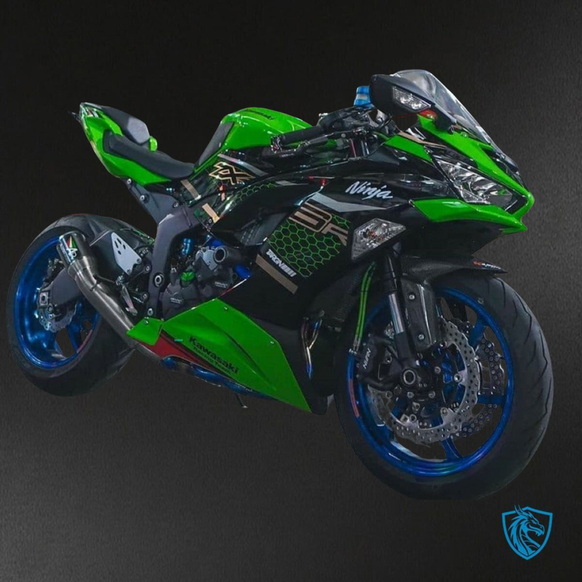 Kawasaki ZX-6R ZX636 (2019-2020) Black & Green Stripe ABS Bodywork - Fairings Kit