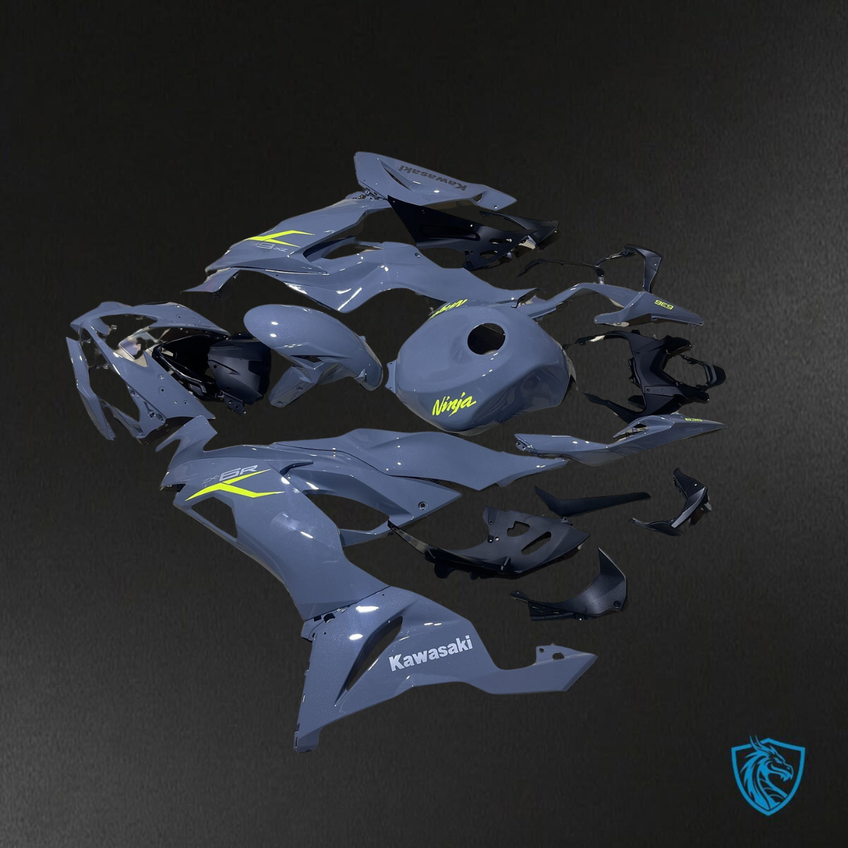 Kawasaki ZX-6R ZX636 (2019–2020) Glossy Gray Fairings Kit - Aftermarket ABS Bodywork