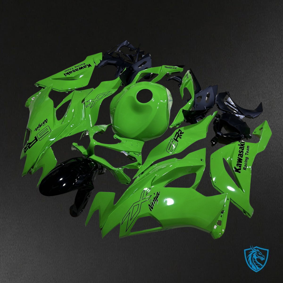Kawasaki ZX-6R ZX636 (2019-2020) Glossy Green & Black ABS Bodywork - Fairings Kit