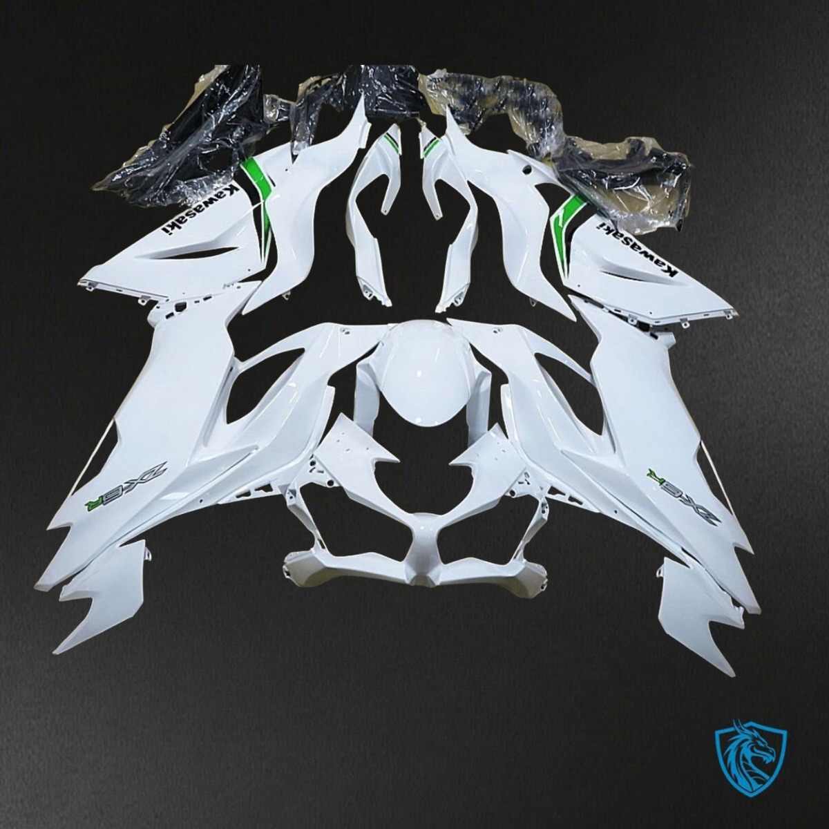 Kawasaki ZX-6R ZX636 (2019-2020) Green & White - Replacement Motorcycle Fairings Kit